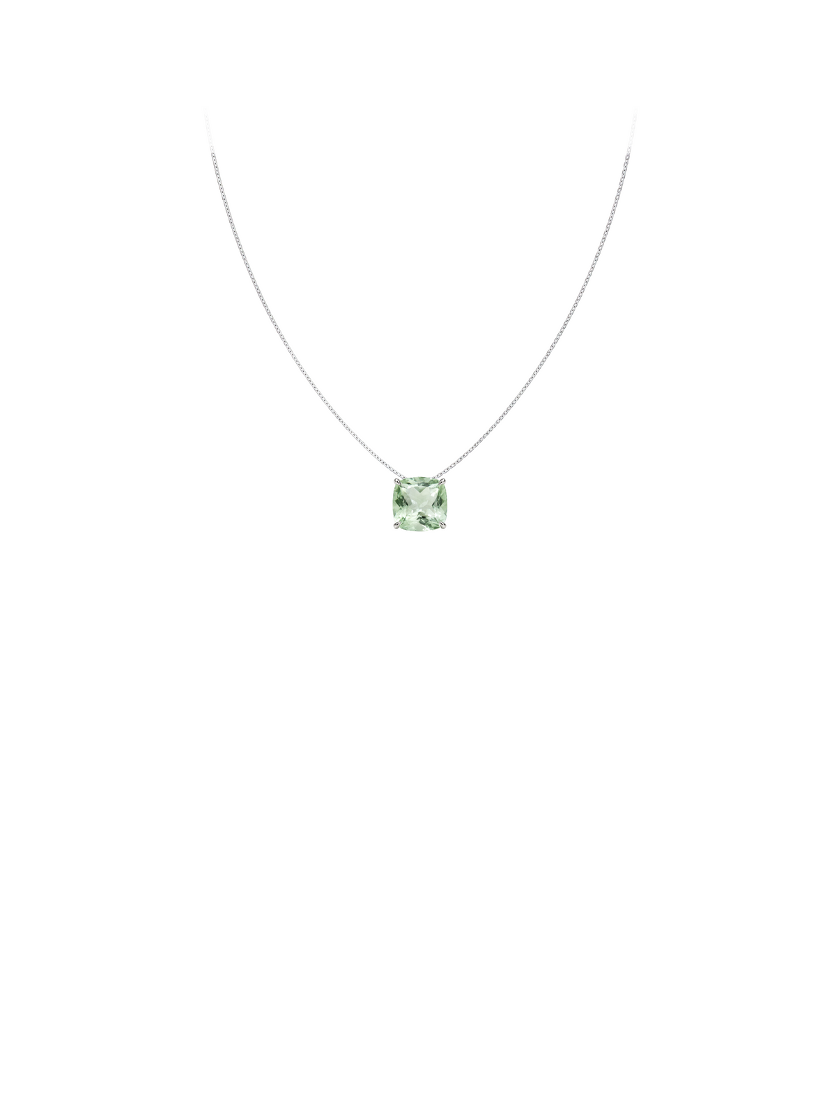 Trinity Solo · Green Amethyst Cushion