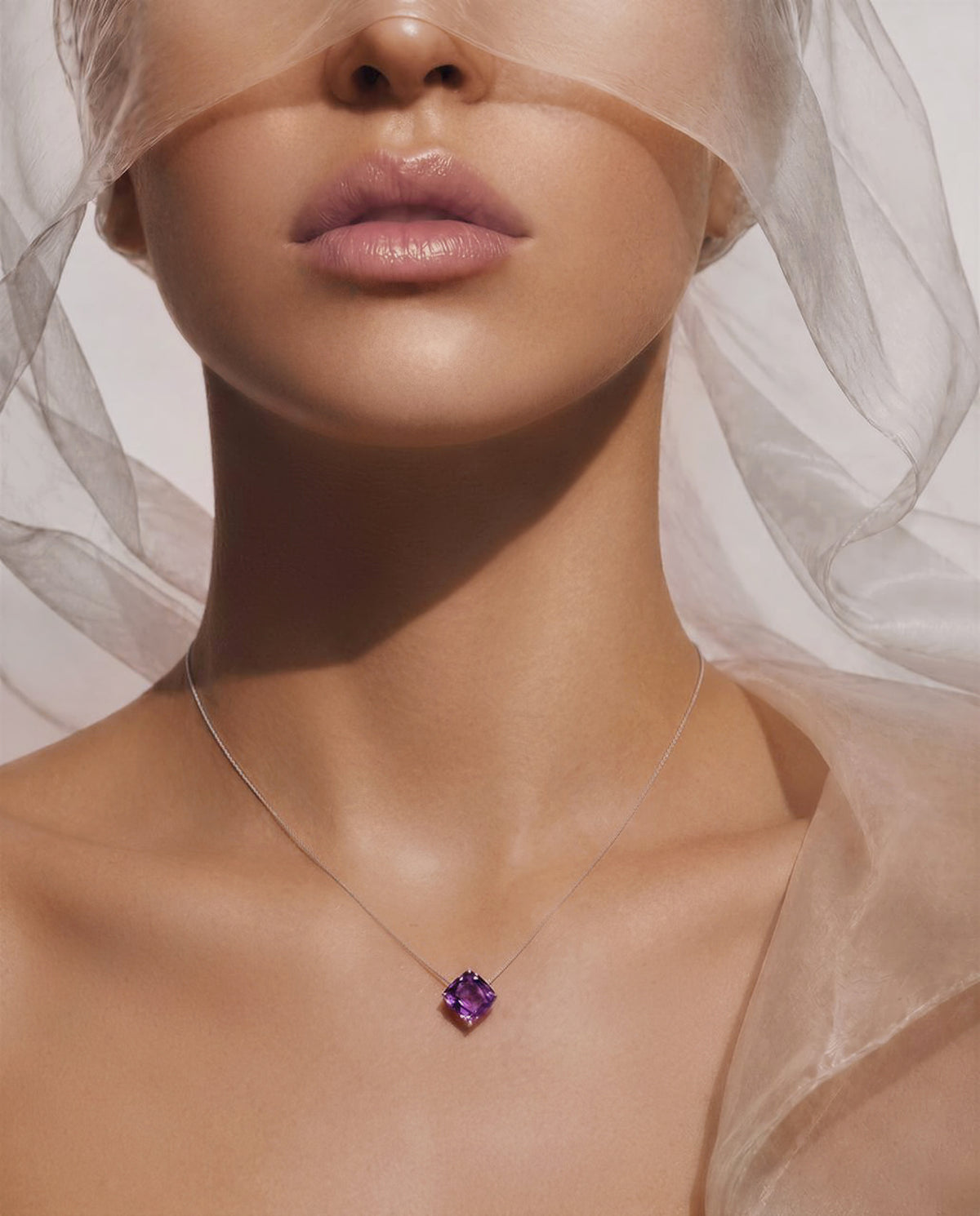 Trinity Solo · Amethyst Cushion
