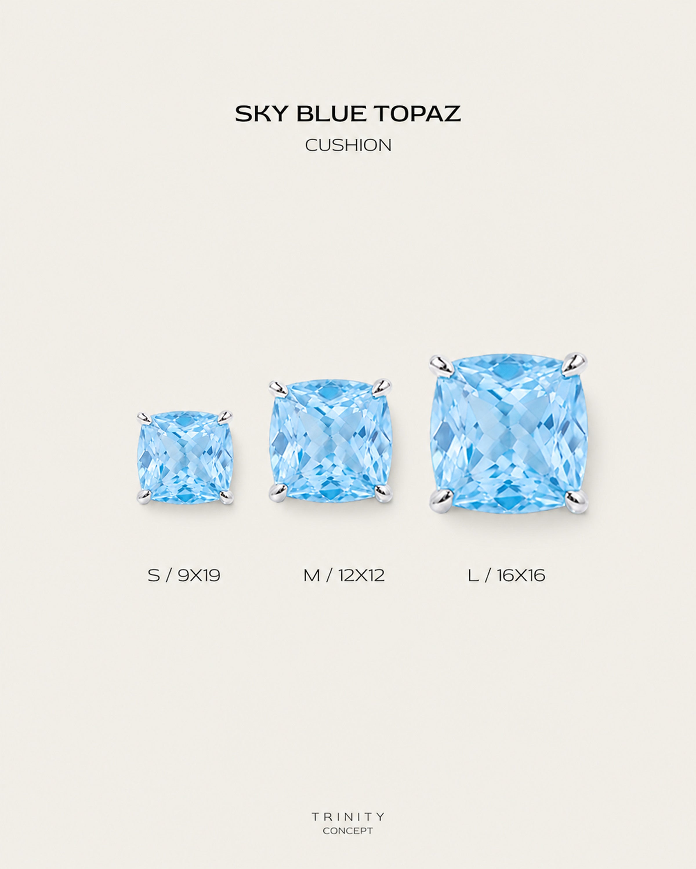 Sky Blue Topaz · Cushion