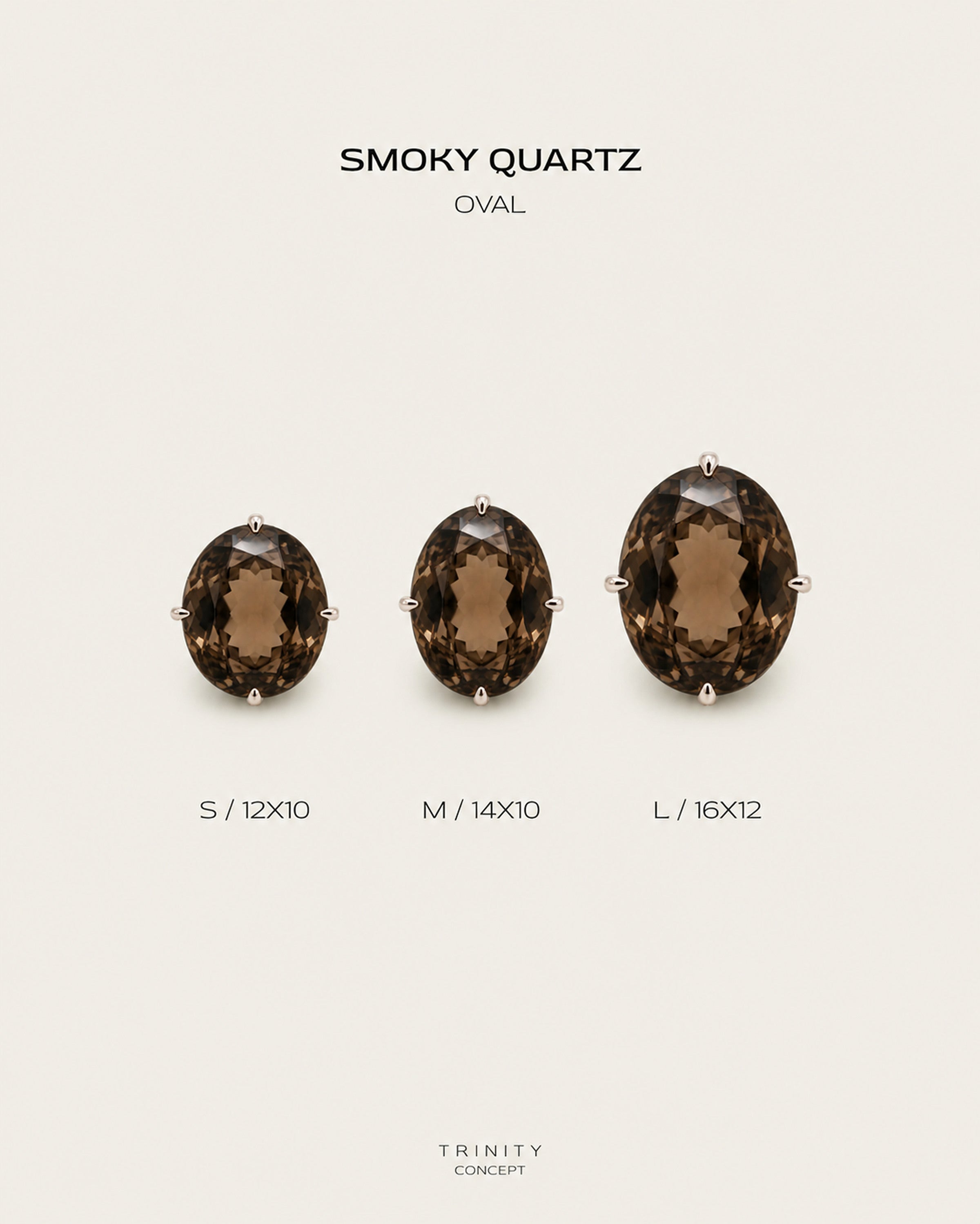 Smoky Qtz · Oval