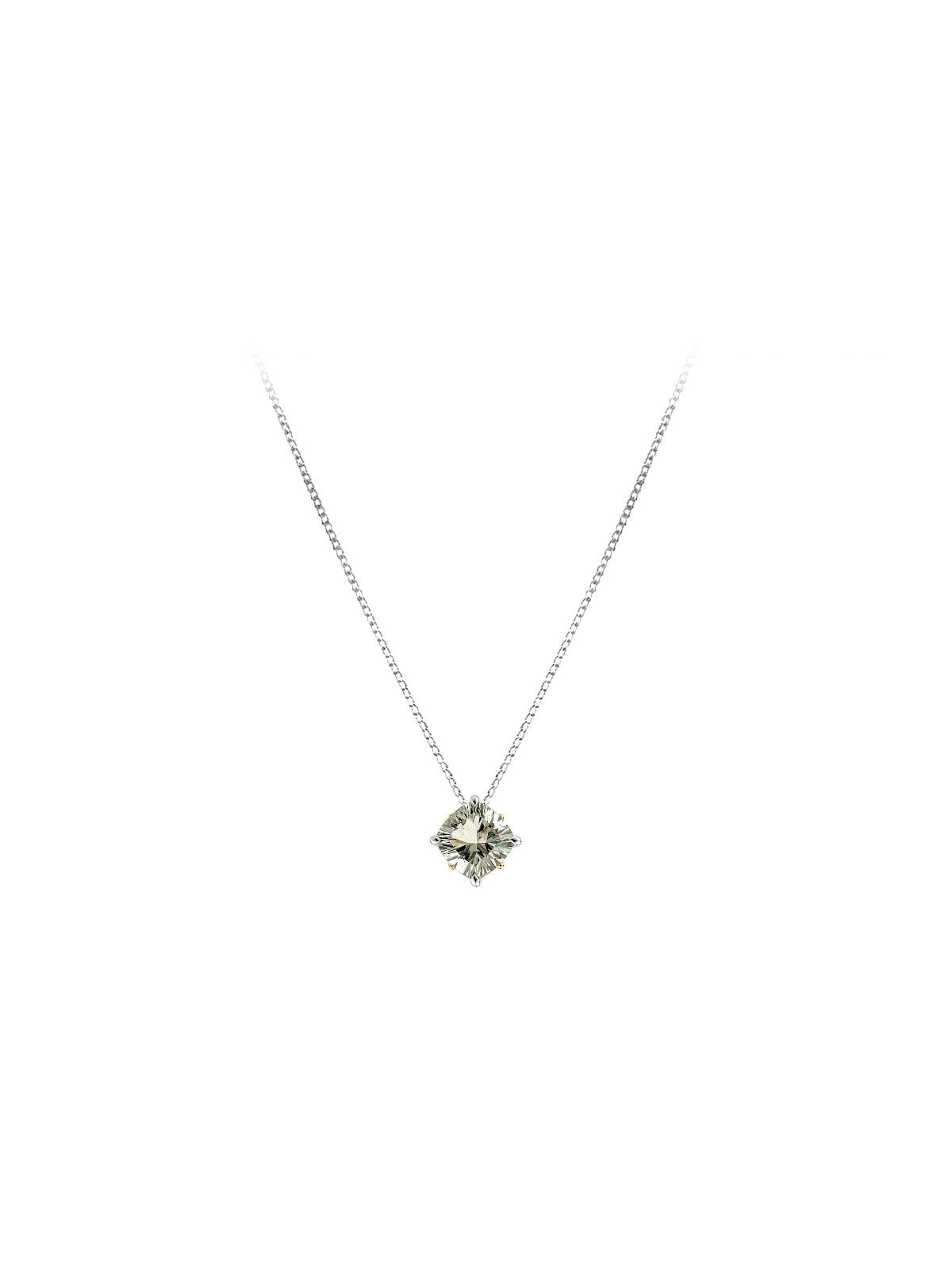 Trinity Solo · Green Amethyst Cushion
