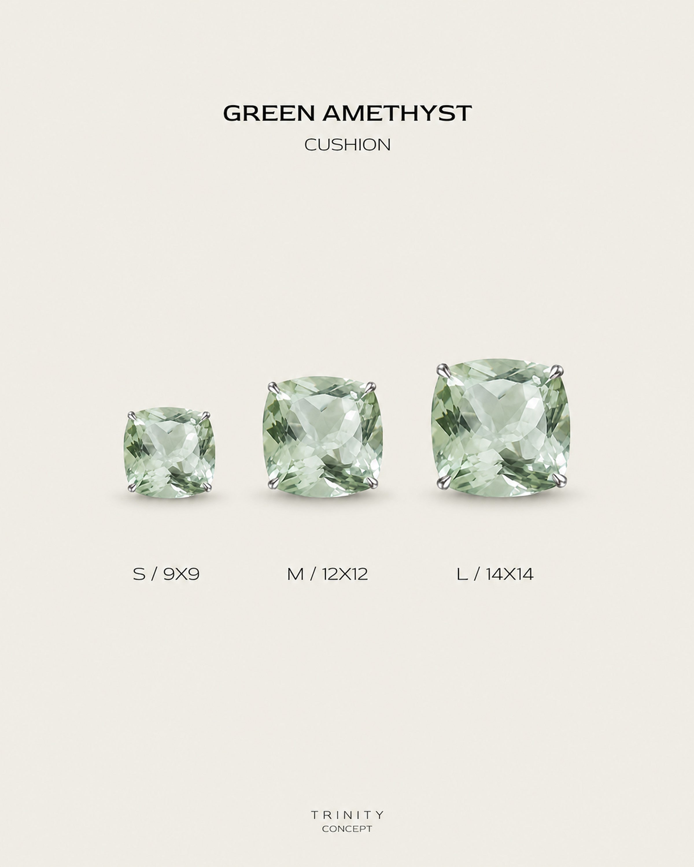 Green Amethyst · Cushion